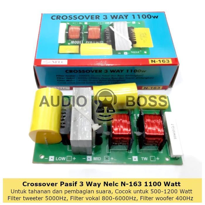 CROSSOVER PASIF 3 WAY 1100 WATT NELC N-163 N 163 500W - 1200W