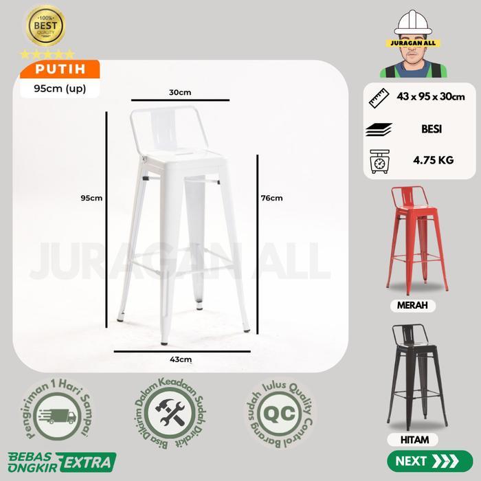 Hot Sale Bangku Bakso / Bangku Besi Kecil / Bangku Cafe / Kursi Besi / Kursi Makan / Kursi Cafe /