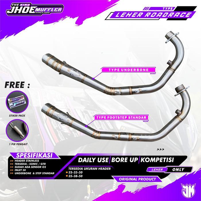 Header Knalpot Motor Sonic 150 Supra Gtr 150 Original Jhoe Muffler Type Roadrace