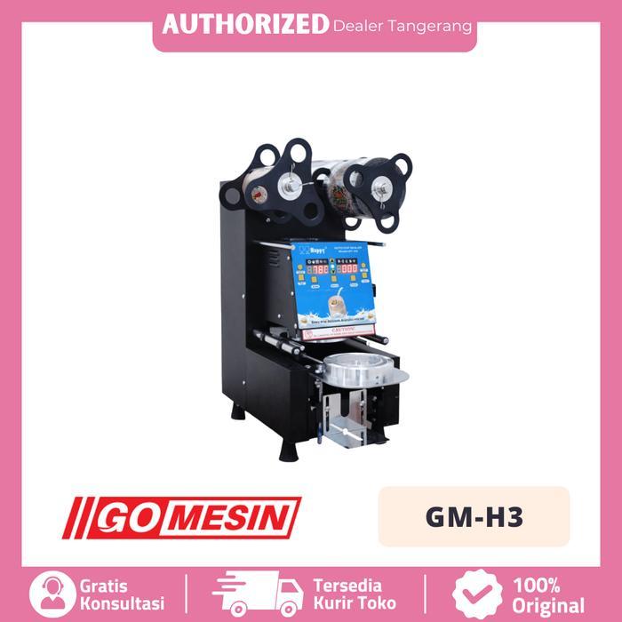 MESIN PRESS GELAS PLASTIK OTOMATIS GOMESIN GM H3 CUP SEALER ET-H3 ORI
