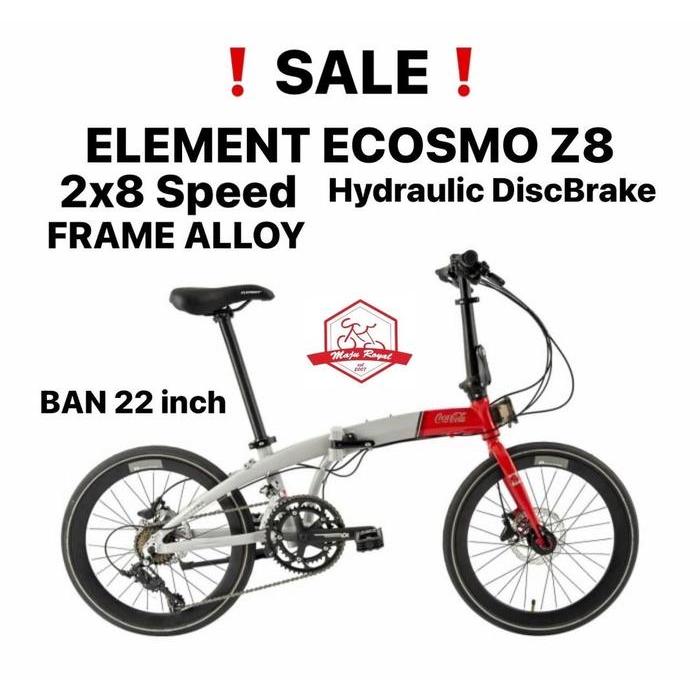 SEPEDA LIPAT ELEMENT ECOSMO Z8 2 x 8 SPEED 20 inch ALLOY COCA COLA NEW