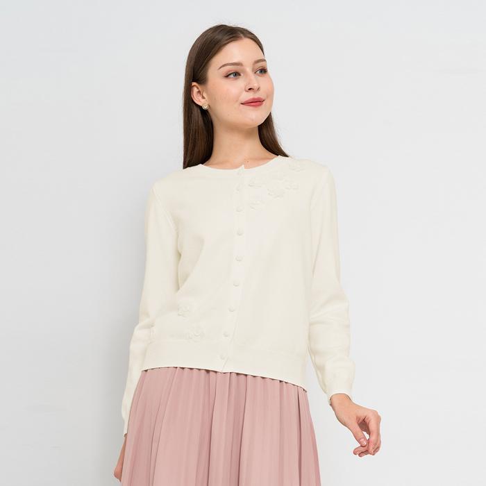 Chocochips - Floretta Cardigan / Atasan Cardigan Rajut Lengan Panjang Motif Bunga
