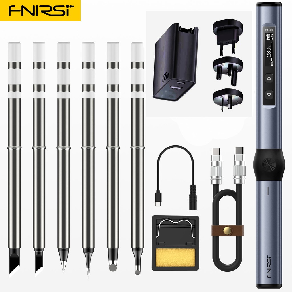 FNIRSI HS-01 Peralatan Las Besi Solder Elektronik Pintar Alat Las Suhu Dapat Disesuaikan Kit Stasiun