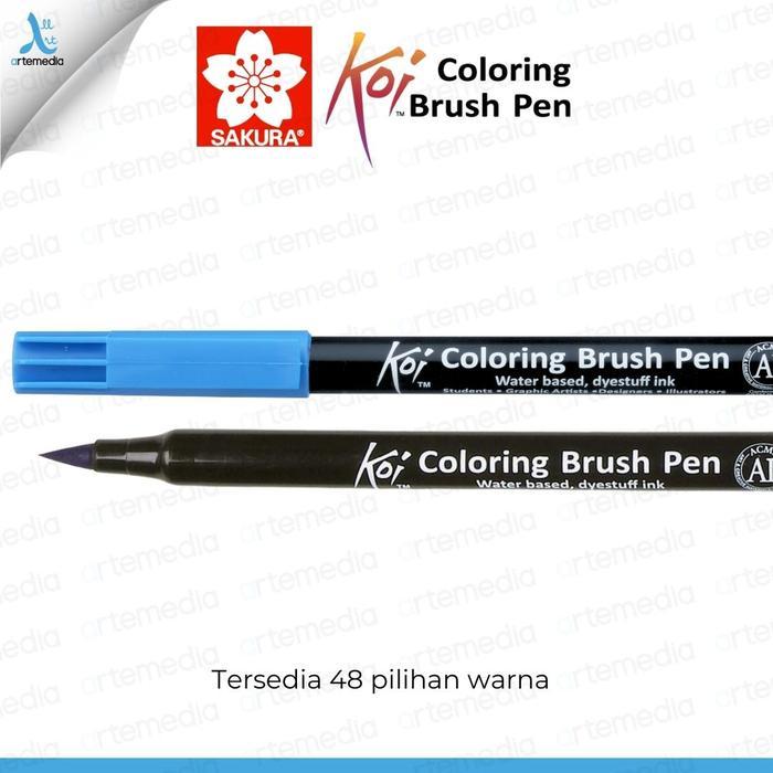 Sakura Koi Coloring Brush Pen Waterbased Flexible Tip Original Japan Untuk Menggambar, Mewarnai,