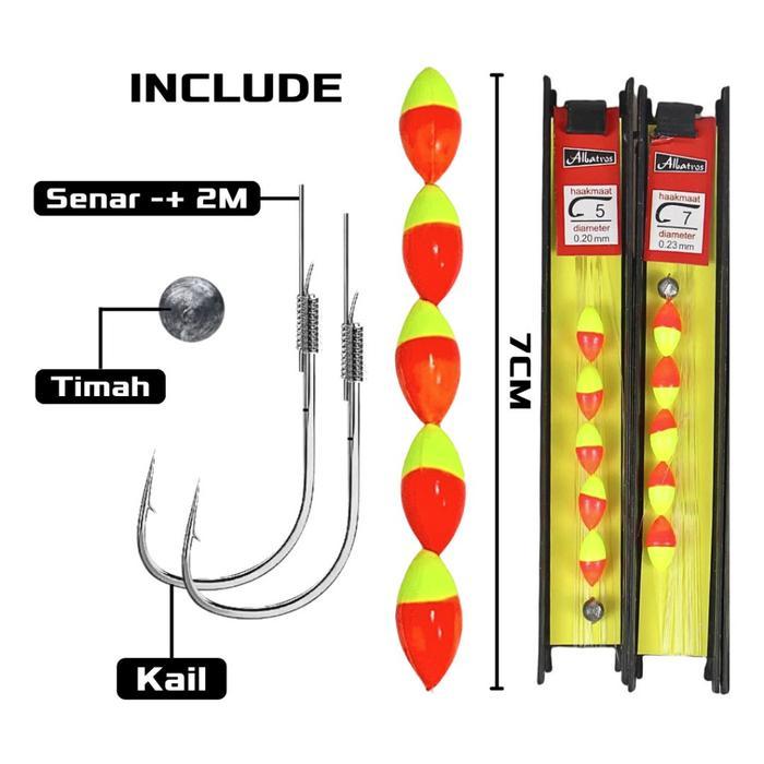 Paket Set Joran Tegek Pancing Lipat Full Set Lengkap Siap Pakai dengan Senar Kail Timah & Pelampung