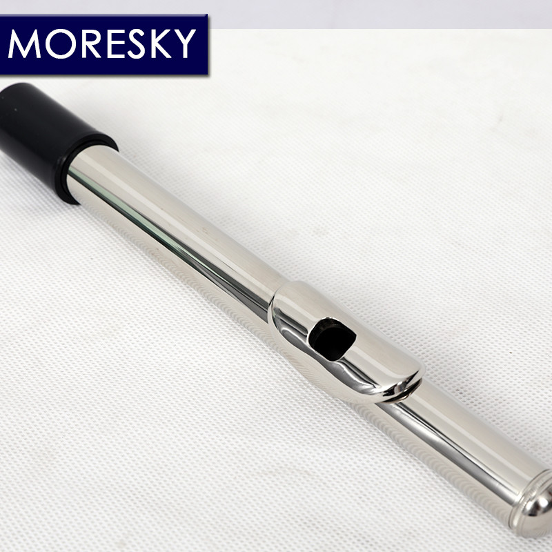 MORESKY 16/17 Close/Open Holes C Key Flute Instrument Cupronickel Nickel/Silver Plated Concert Flute