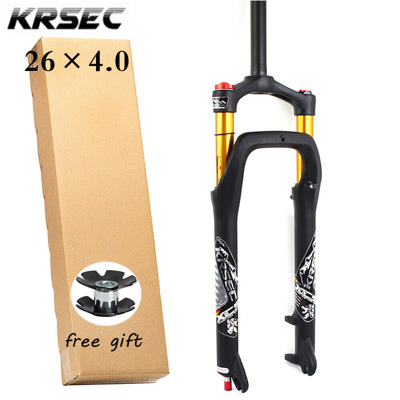 DISKON KRSEC Bicycle Fat Fork 26*4.0 Inch Mountain Bike Fork 135mm Spacing Air Suspension MTB Forks 