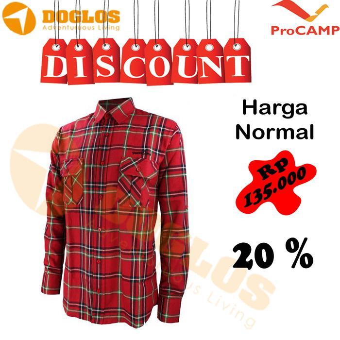Eiger - Flanel Procamp Merah H H Kemeja Baju Gunung Outdoor Hiking Travelling