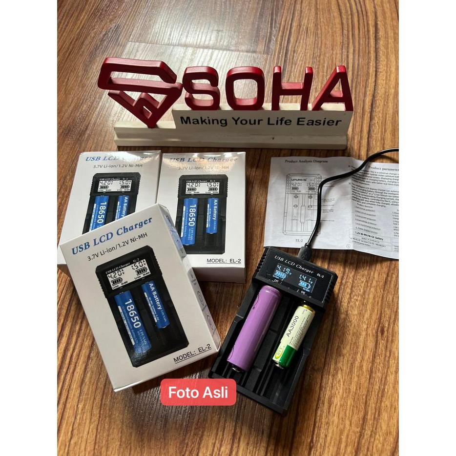 CHB-011 Charger Baterai Cas Baterai AAA AA 18650 Indikator Digital LED Status Baterai Volt dan