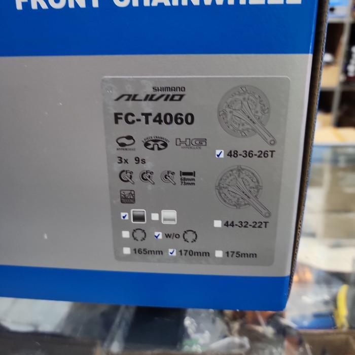 Crank Arm Shimano Alivio Fc-T4060 48-36-26T Arm 170Mm Original Alivio Fc 4060 Hollowtech 2