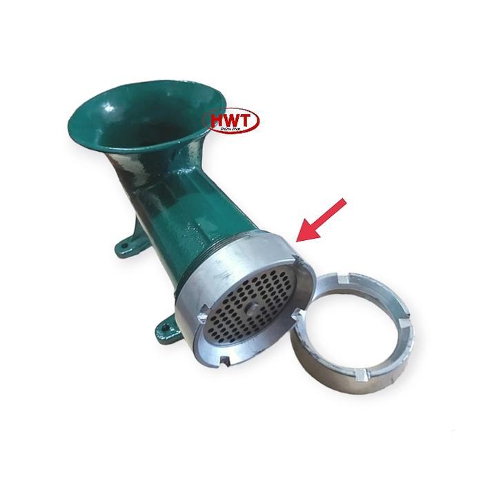 Tutup Depan Drat Mesin Giling Daging No 32 Hijau Body Tebal