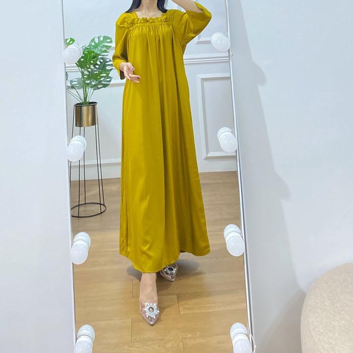 READY [DASTER DINDA BUSUI POLOS - Paula versi Busui - Rayon TWILL TEBAL] Daster Gamis Dress Rayon