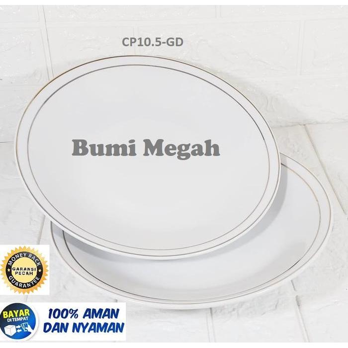 Piring Makan Keramik Besar Piring keramik Lismas 10.5" Indo keramik
