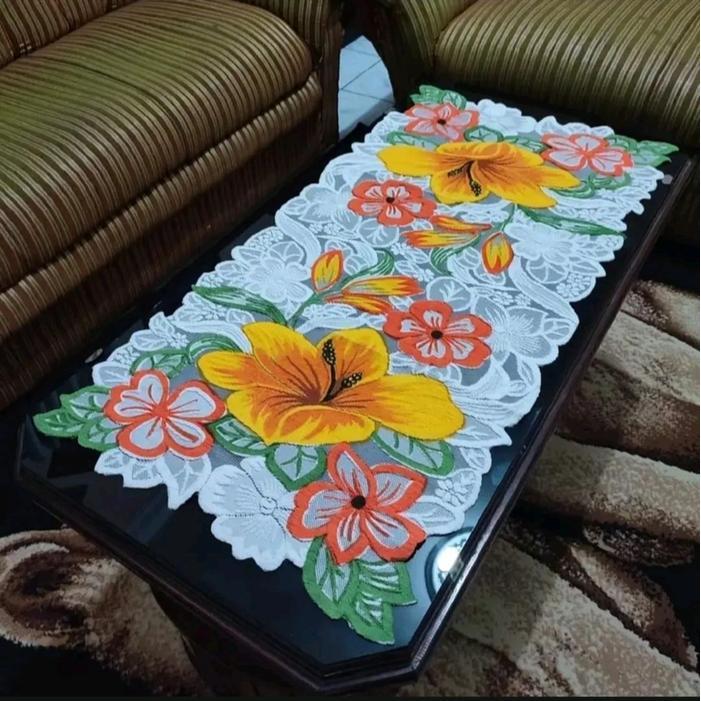 Taplak Meja Ruang Tamu-Taplak Meja Ukuran 100x50-Taplak Meja Motif Minimalis Modern-Table Runner