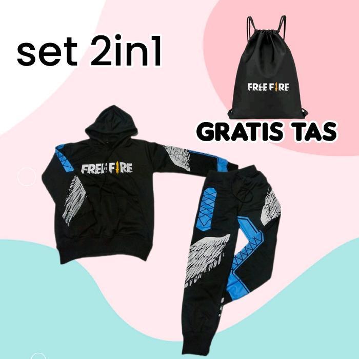 ASLI Celana angel gaming ff Setelan anak free fire celana FF joger dan switer Sweater angel FF anak