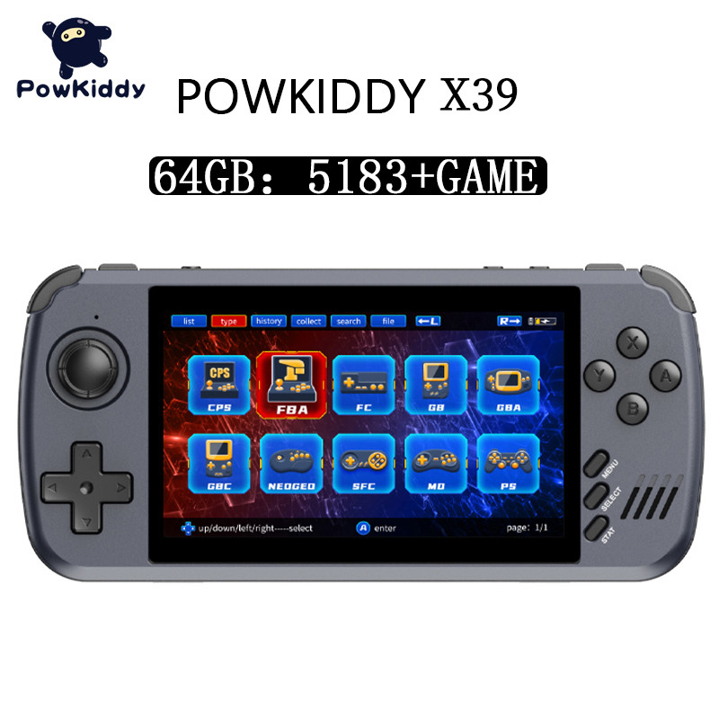 POWKIDDY X39 X45 Handheld Game Console 4.3/4.5 Inch Video Game Players Supports 2 Controllers PS1 Co