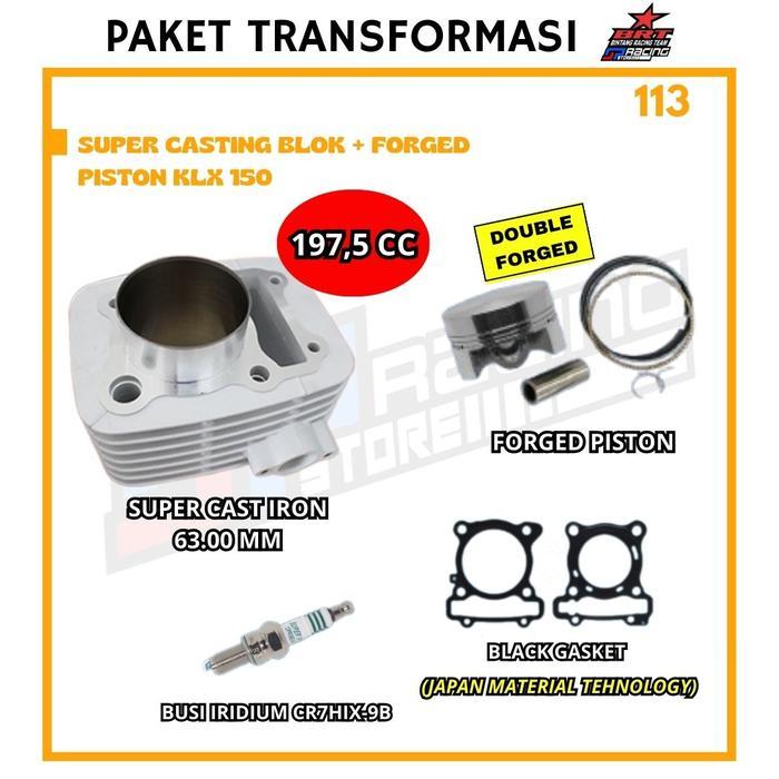 BORE UP KLX 197,5CC - BLOCK CERAMIC + PISTON 68MM - PROMO 113