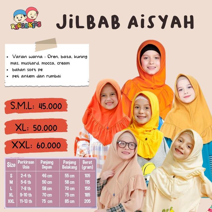 SIAPKIRIM Jilbab anak Raggakids warna bata orange mocca Muslim Kerudung READY STOCK