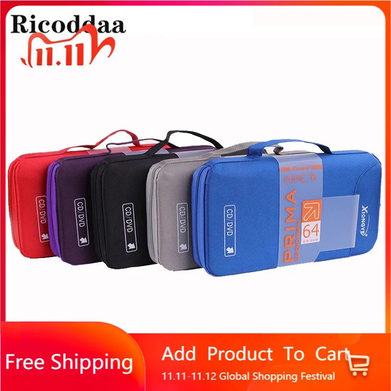 96/64 Disc Capacity DVD CD Case Holder For Car Media Storage CD Bag Portable Carry Bag Box For  DVD 