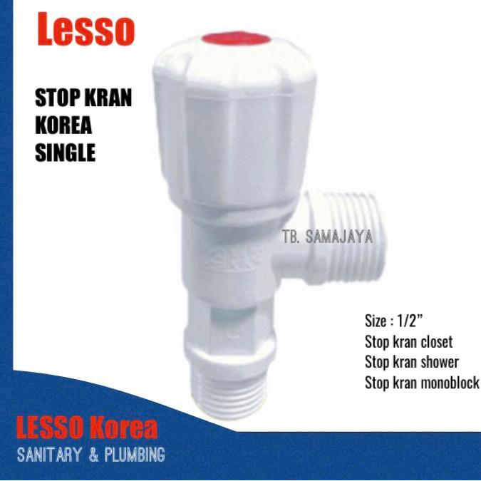 STOP KRAN Korea 1/2" . Stop kran Air plastik . Stop kran PVC tebal