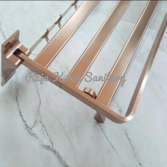 Gantungan Handuk Lipat Antik Rose Gold + Gantungan Baju/Silver/Rose Gold