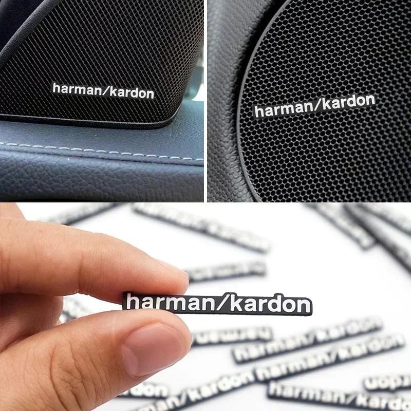 Aluminum harman/kardon Car Audio Stickers for BMW E39 E36 F30 E46 E90 E60 F10 F20 X5 E70 E53 E30 E92