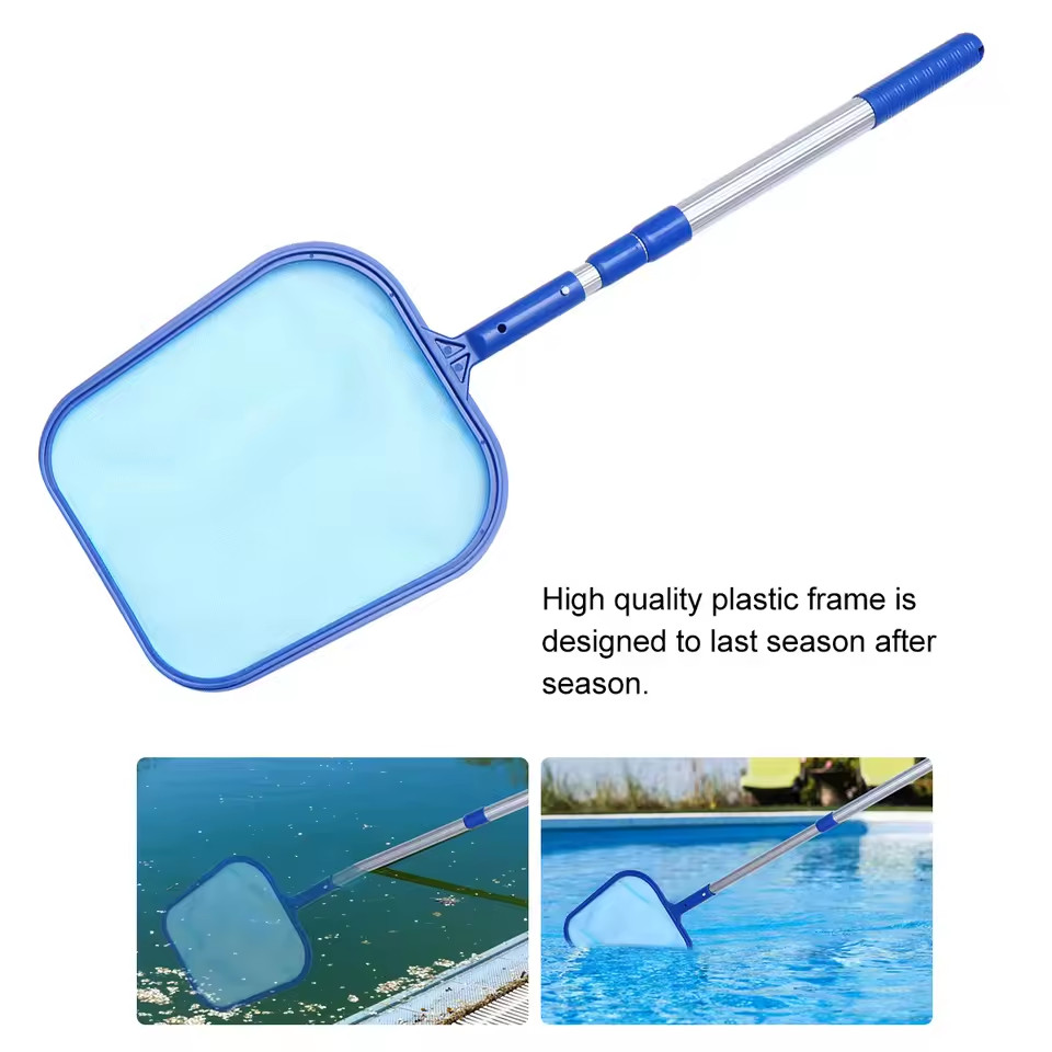 Leaf Rake Scoop Net Pool Cleaner Supplies Telescopic Pole Swimming Pool Cleaning