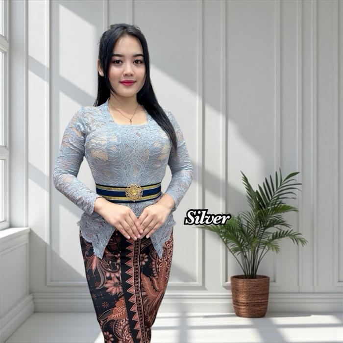 Kebaya Sofia Brokat StretchKebaya Melar Nyaman Wanita Atasan Mewah Baju Dress