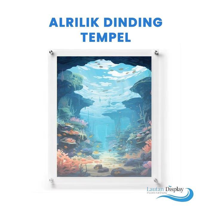 Ready Wall Frame Akrilik Tempel Dinding Display Poster Produk Pigura Papan Mading Acrylic Tembok