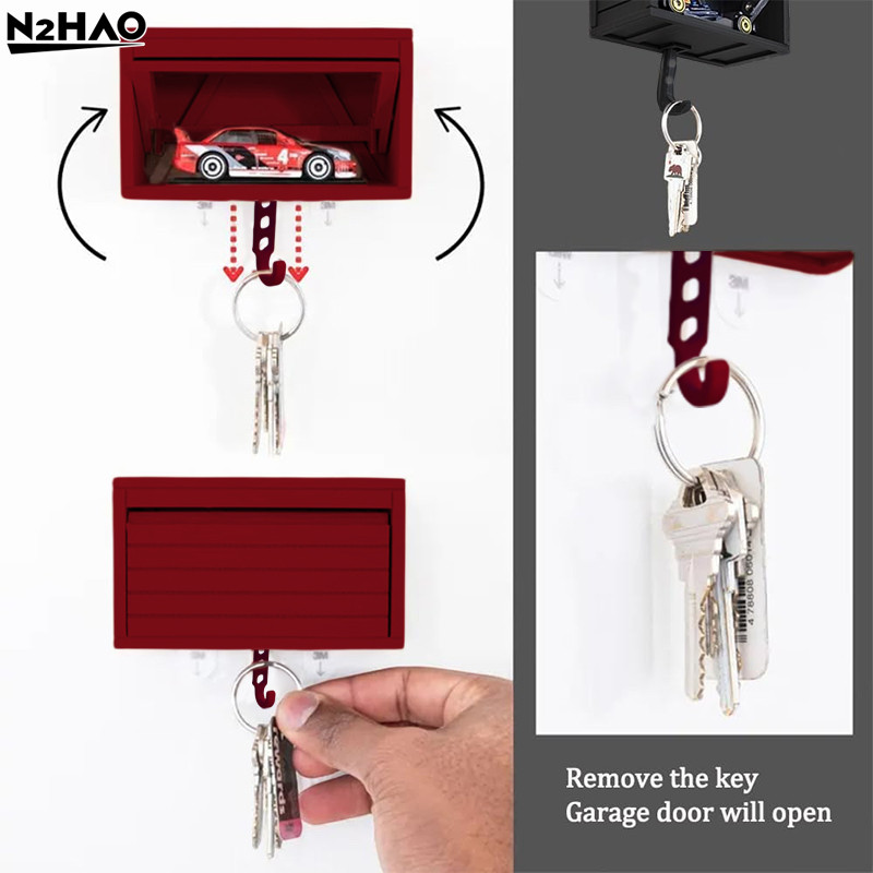 Car Garage Key Holder With Opening Door Wall Hanging Key Holder 3D Printed Key Organizer