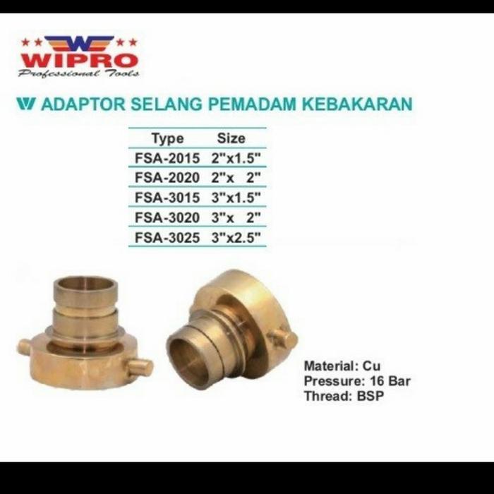 Adaptor Selang Pemadam Drat Dalam 2" X Selang 1.5 Inch Wipro Fsa-2015
