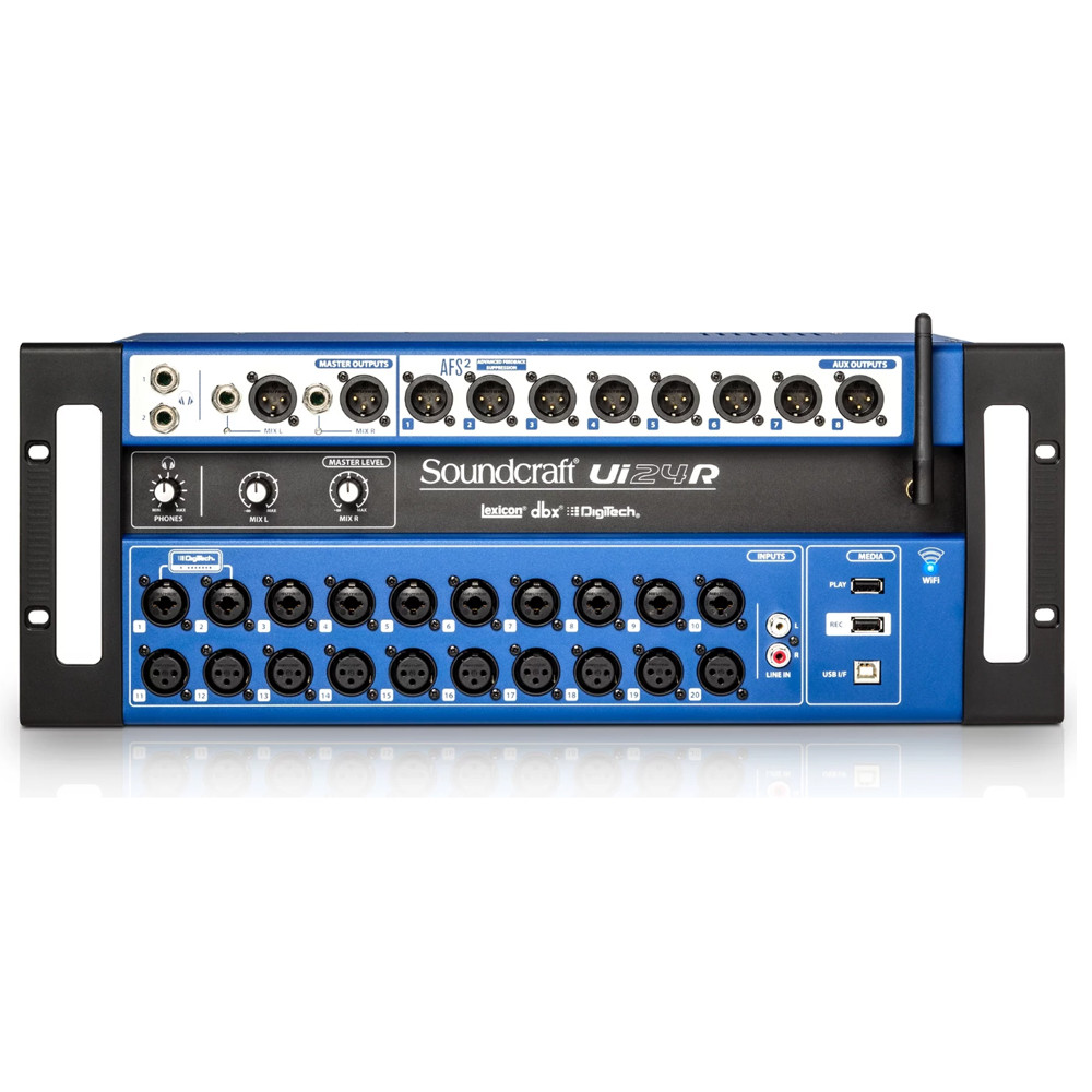 Soundcraft Ui24R 24 Channels Rackmount Digital Audio Mixer with Remote Control and Multitrack USB