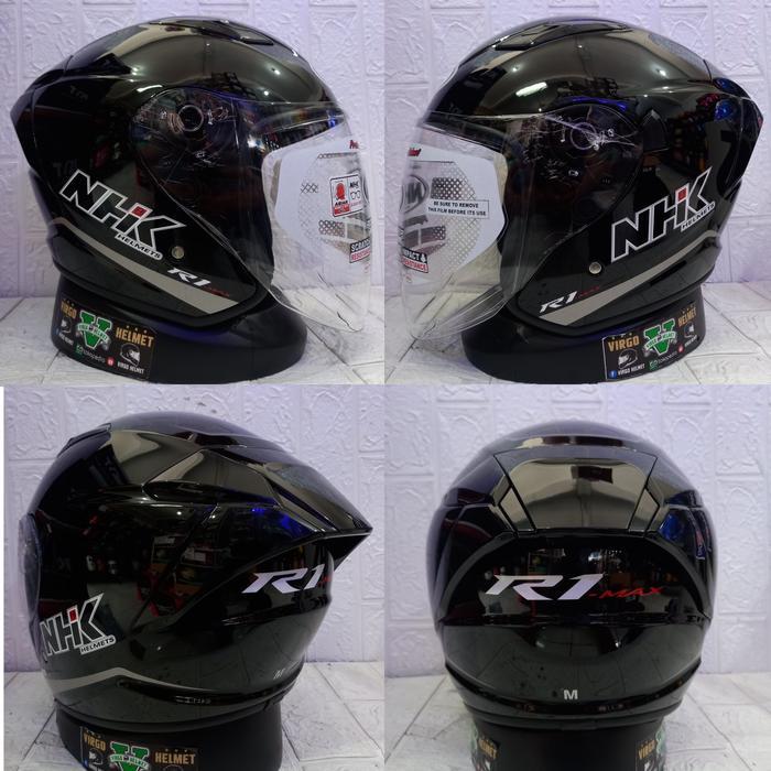 Nhk Helm R1 Max Solid Black Double VisorHelm Nhk R1 Max