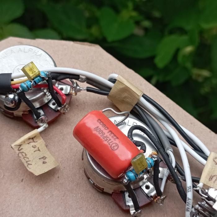 Prewiring Gitar HH 2 Volume 1 Tone Wiring Harness - IM