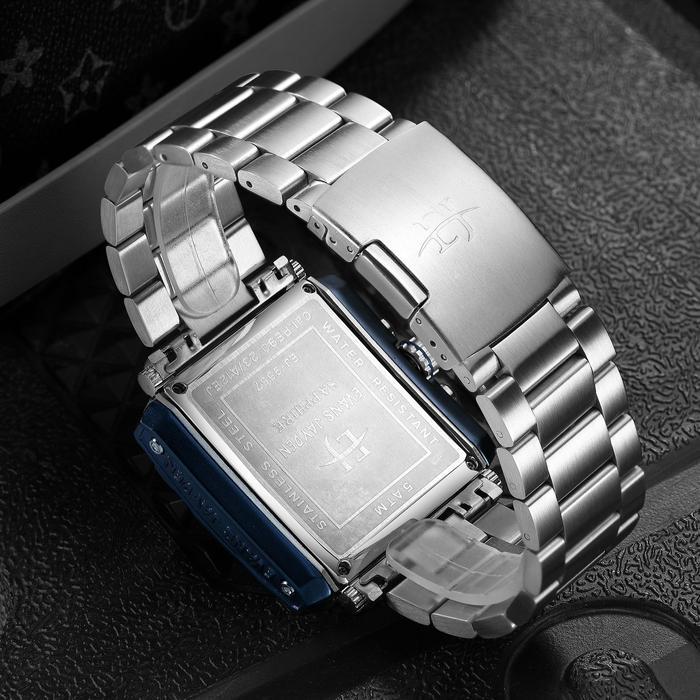 Evans Jayden Jam Tangan Pria Ej 9557 Rantai Stainless Steel Chronograph Kaca Sapphire Water