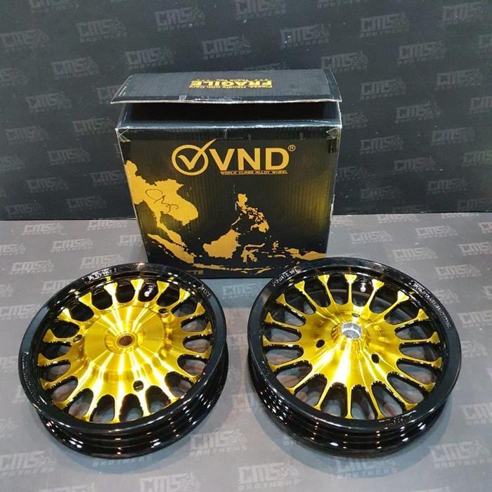Promo Velg Velek Racing Vnd Roulette Ring 12 Honda New Scoopy 2020 Black Gold Ori