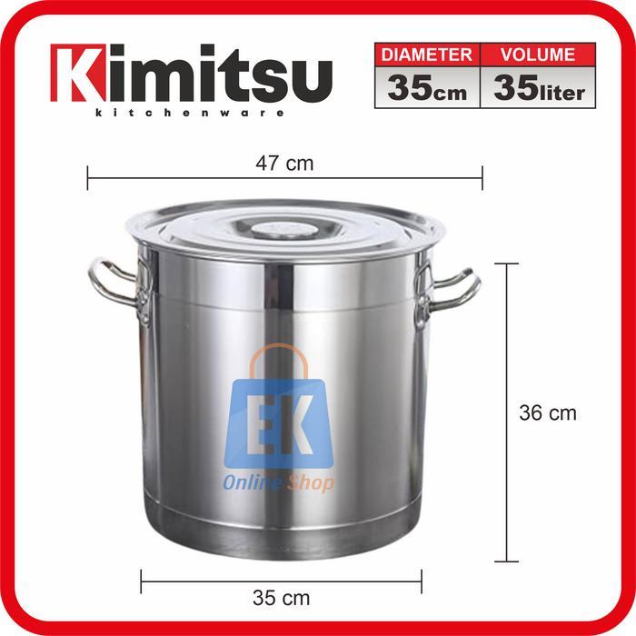 Panci Stainless 35cm - 35L Kimitsu Dandang Stainless Steel Panci Stainless Steel Tebal Panci Dandang