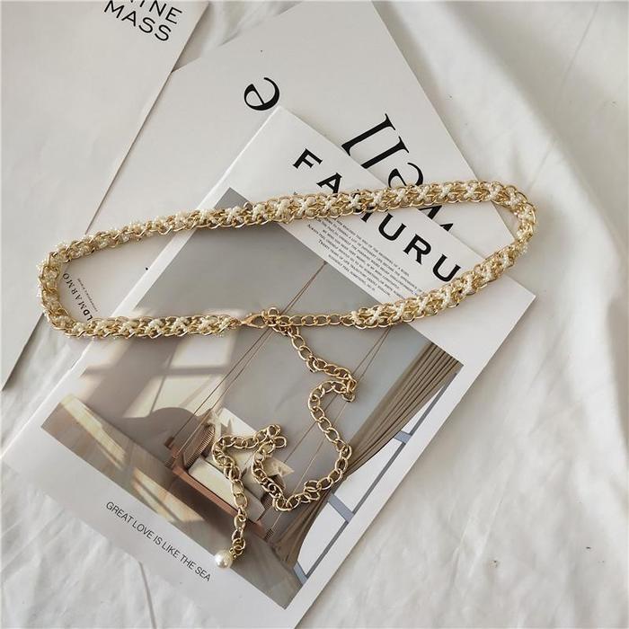 Belt Rantai Wanita Gold Simple Elegant Dress Korea Ikat Pinggang "RA"