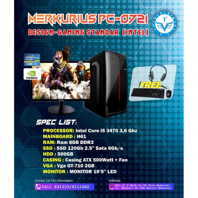 PAKET RAKITAN KOMPUTER MURAH / RAKITAN PC GAMING i5 3470 19.5" / RKT11