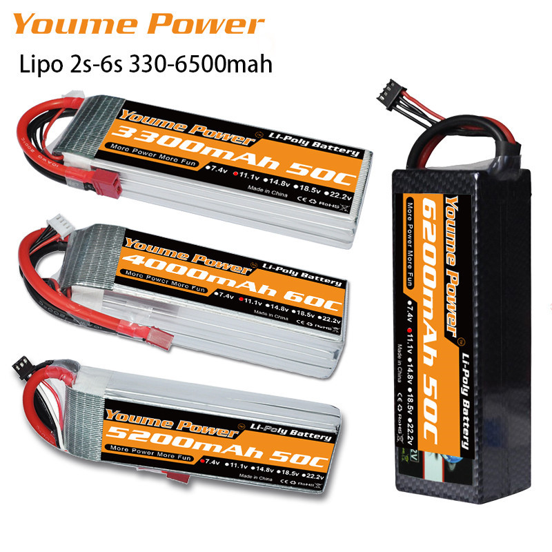 Lipo 2S 7.4V 3S 11.1V 4S 14.8V 6200Mah 6500Mah 6S 22.2V Battery 3300Mah 4000Mah 4500Mah 5200Mah 50C