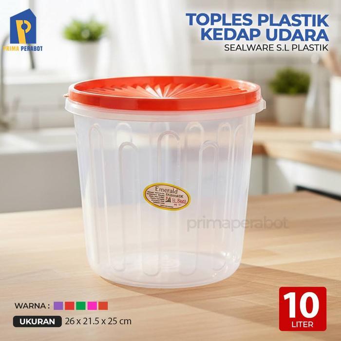 Toples Sealware Bulat 10 Liter Toples Krupuk Wadah Snack