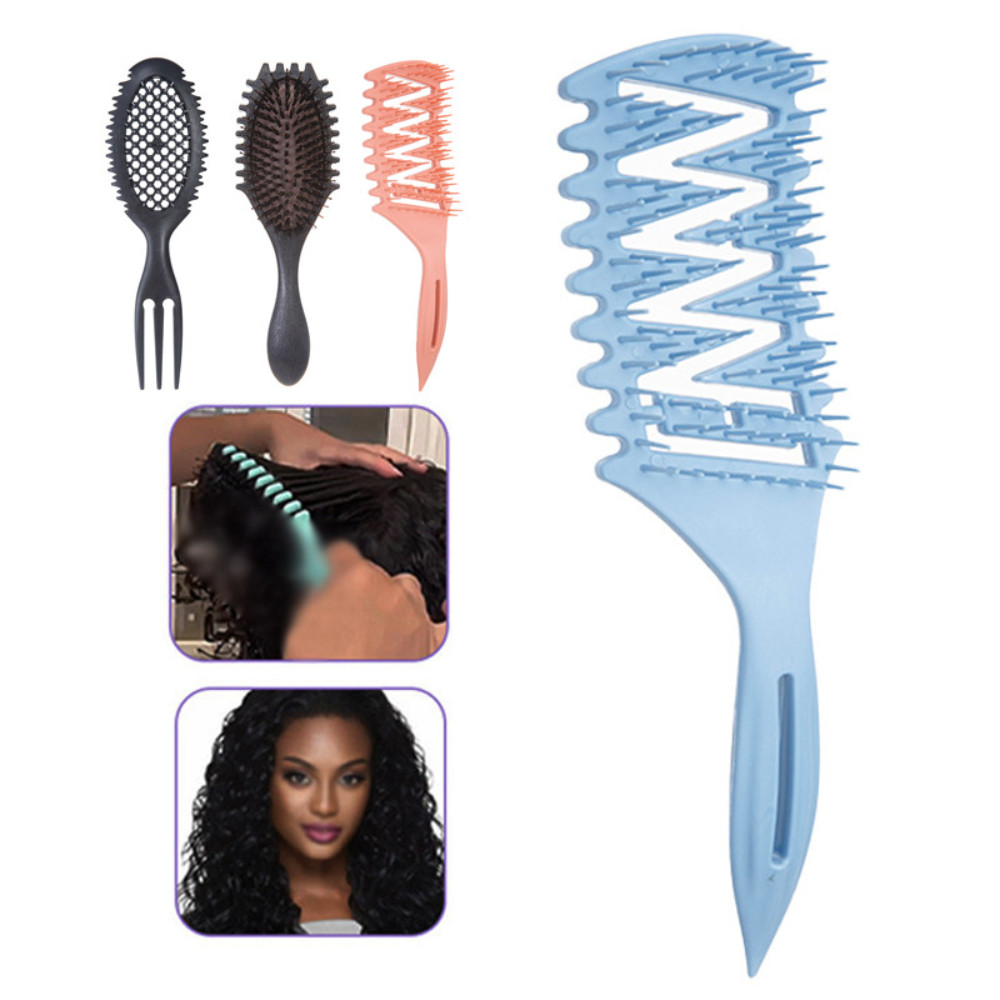 Curly Hair Brush Hollow out Curl Define Styling Brush Beard Comb Hollow Out Wet Curly Hair Brush