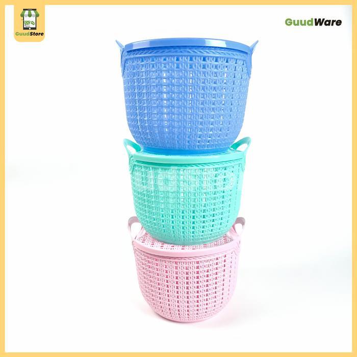 ( 12 PCS ) GUUDWARE - KERANJANG BERKATAN SERBA GUNA /HAPPY MILAD /HAMPERS/BESEK PLASTIK AESTHETIC