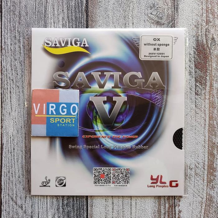 SAVIGA V OX BINTIK PANJANG KARET BAT BET PINGPONG 100%ORIGINAL