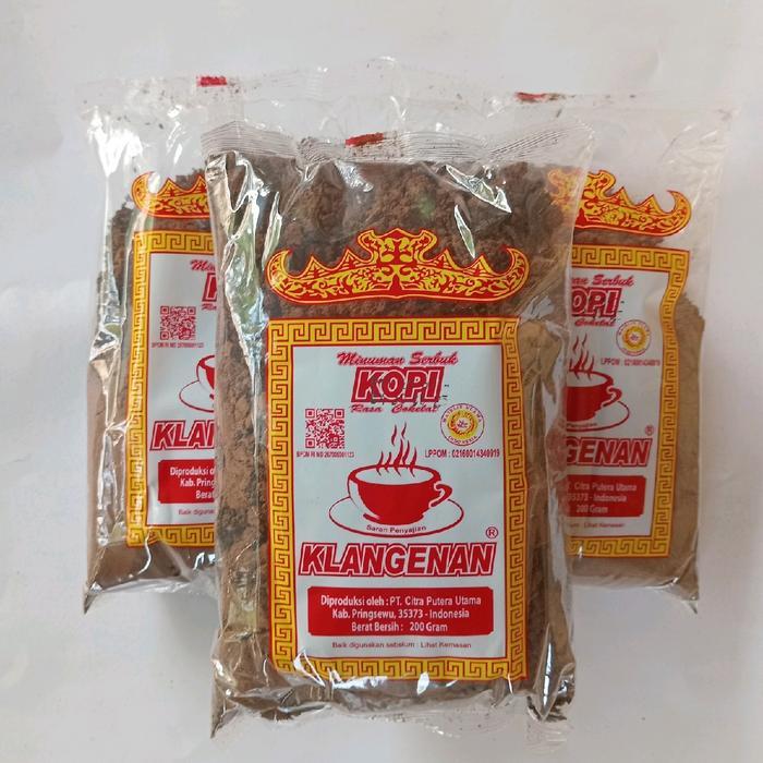 Kopi Klangenan Kopi Bubuk Robusta Lampung Klangenan Asli (1Kg) - Isi 5 Bungkus 200Gr - Coffee