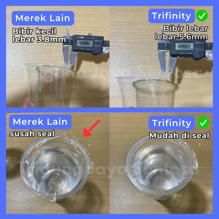 Terlaris Gelas Oz Halal Oval Tebal 8Gr 12Oz 14Oz 16Oz 18Oz 22Oz Datar Rata /Pack Cup Trifinity Jsp