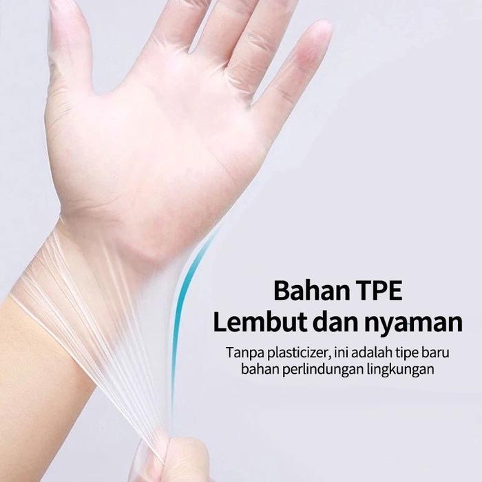 "New" Sarung Tangan Lateks 100% ASLI Bebas Serbuk Karet Nitril 100pcs Elastis Nyaman Melindungi