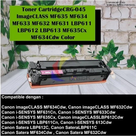Cartridge Compatible Printer Canon Color CRG 045 CRG045 LBP611 MF631 MF635Cx