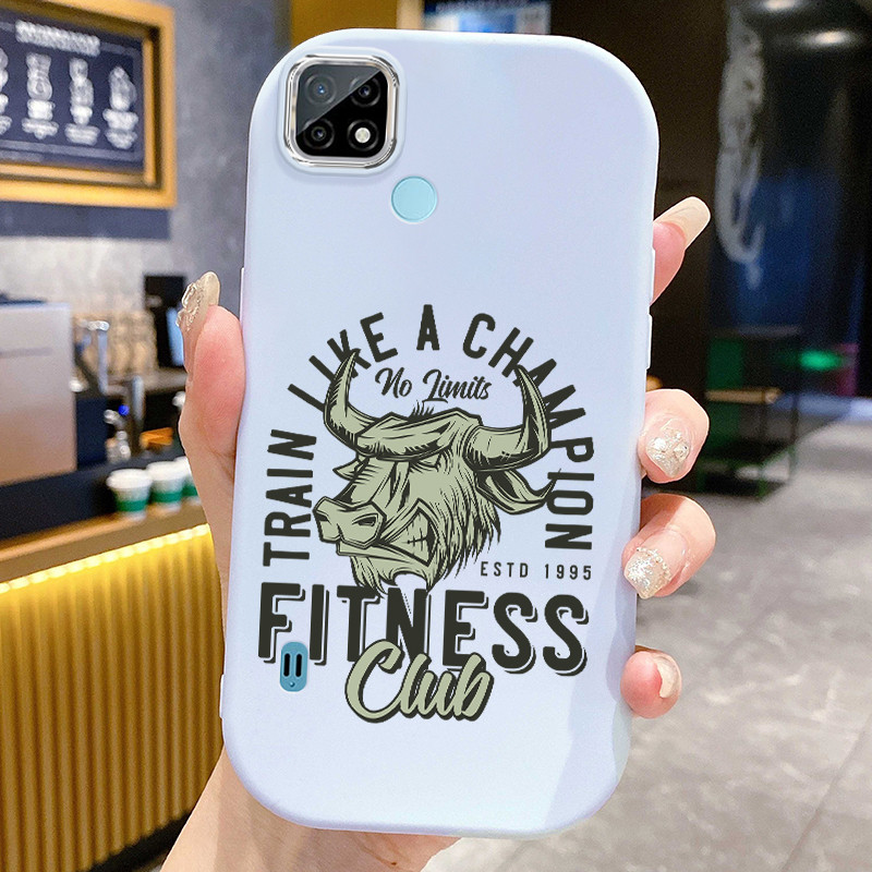 Casing Hp Untuk Realme C21 C21Y C25Y C20 C20A C11 2021 Case Casing Lukis kepala sapi pola Kesing HP 