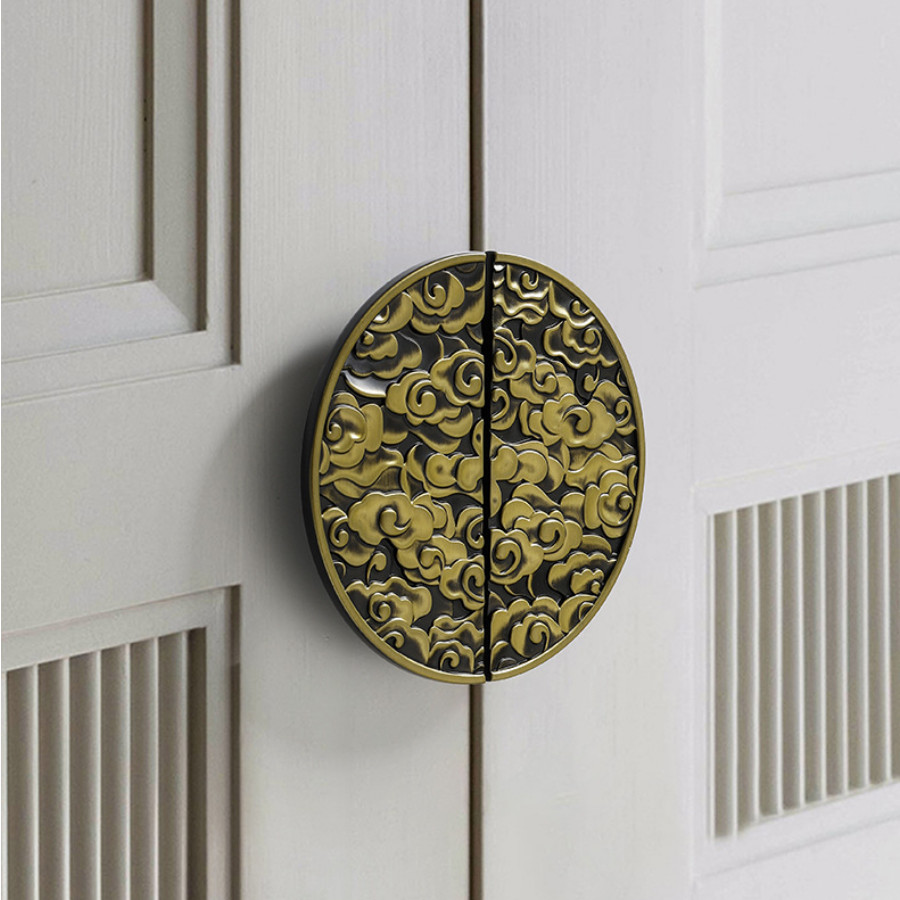 New Chinese Style Auspicious Clouds Furniture Handles Advanced Rounded Wardrobe Cabinet Wine Cabinet